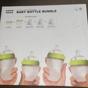 Comotomo BUNDLE1_G Green Baby Bottles - 4 Bottles Plus 2x3 Stage Nipples